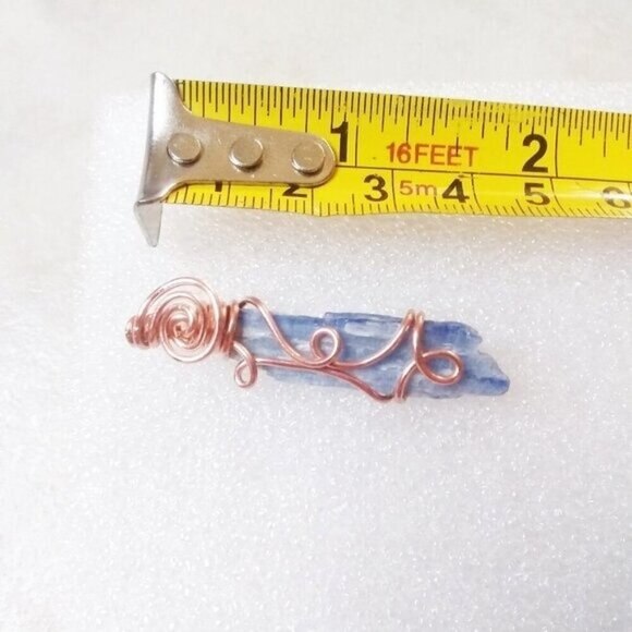 Raw/Rough Kyanite Pendant ~ Wire Wrapped ~ Unique Femme Design - Copper Wire! - Picture 7 of 8